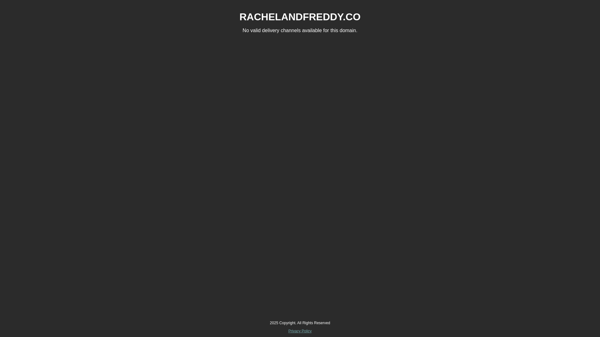 website screenshot of https://rachelandfreddy.co/