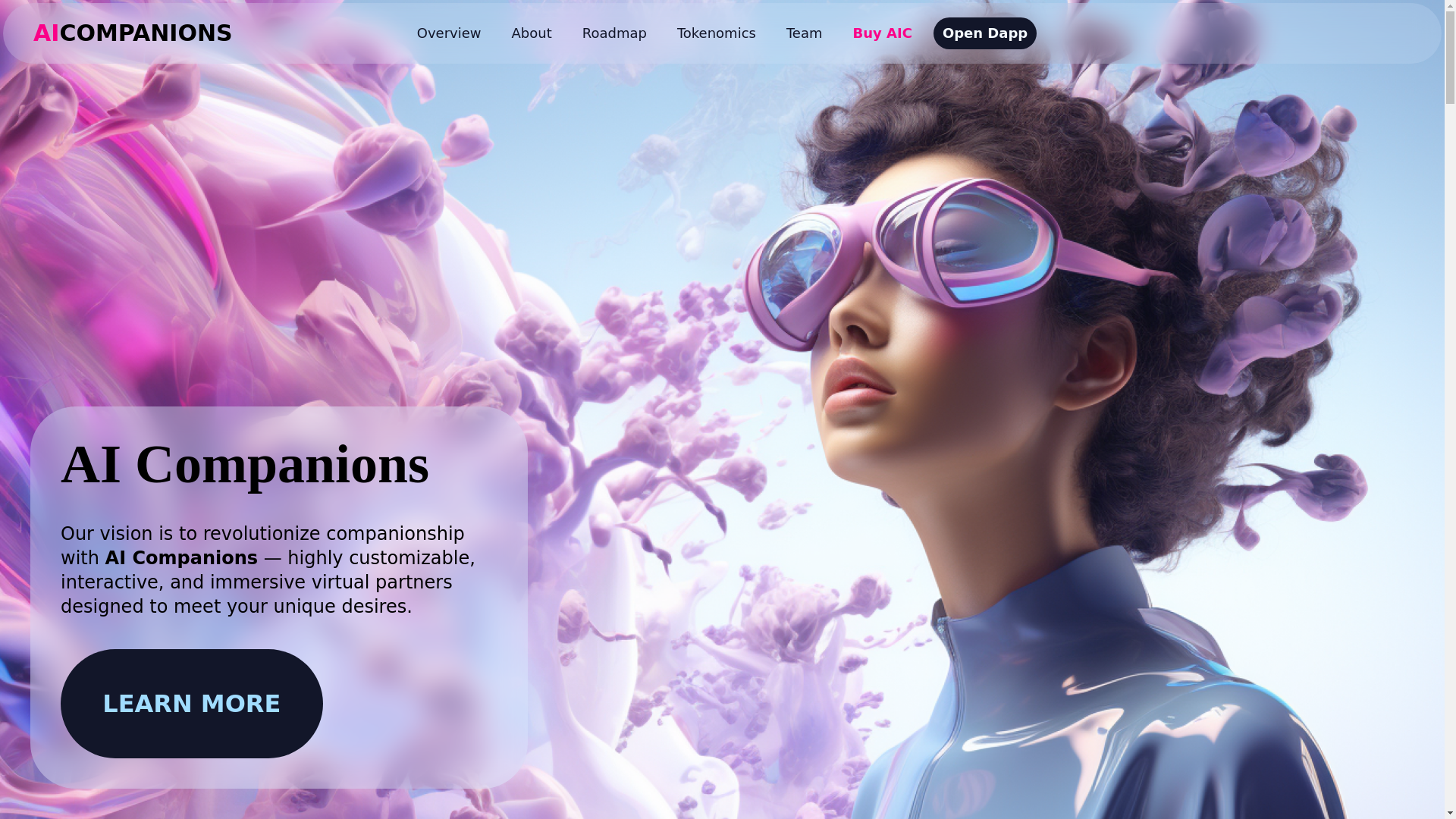 website screenshot of https://aicompanions.live/
