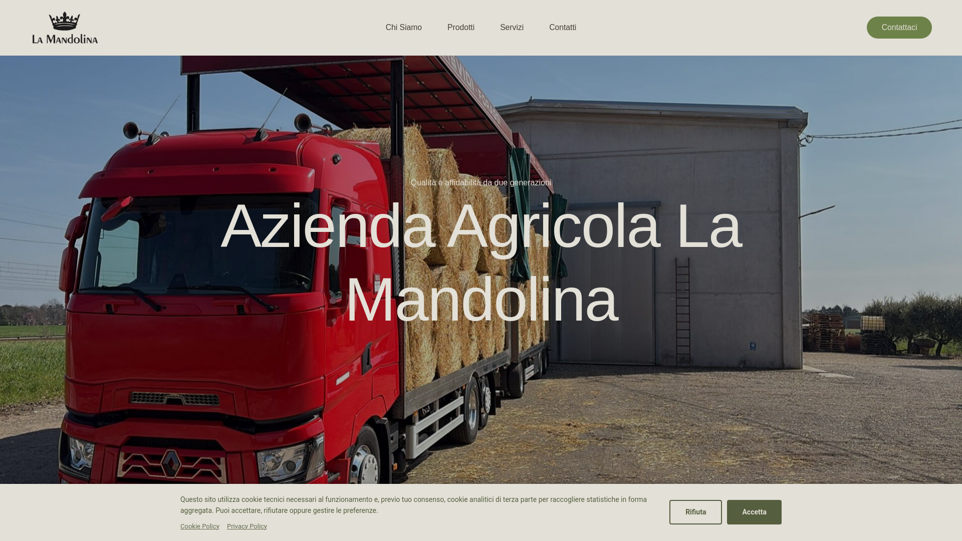 website screenshot of https://aziendaagricolalamandolina.it/