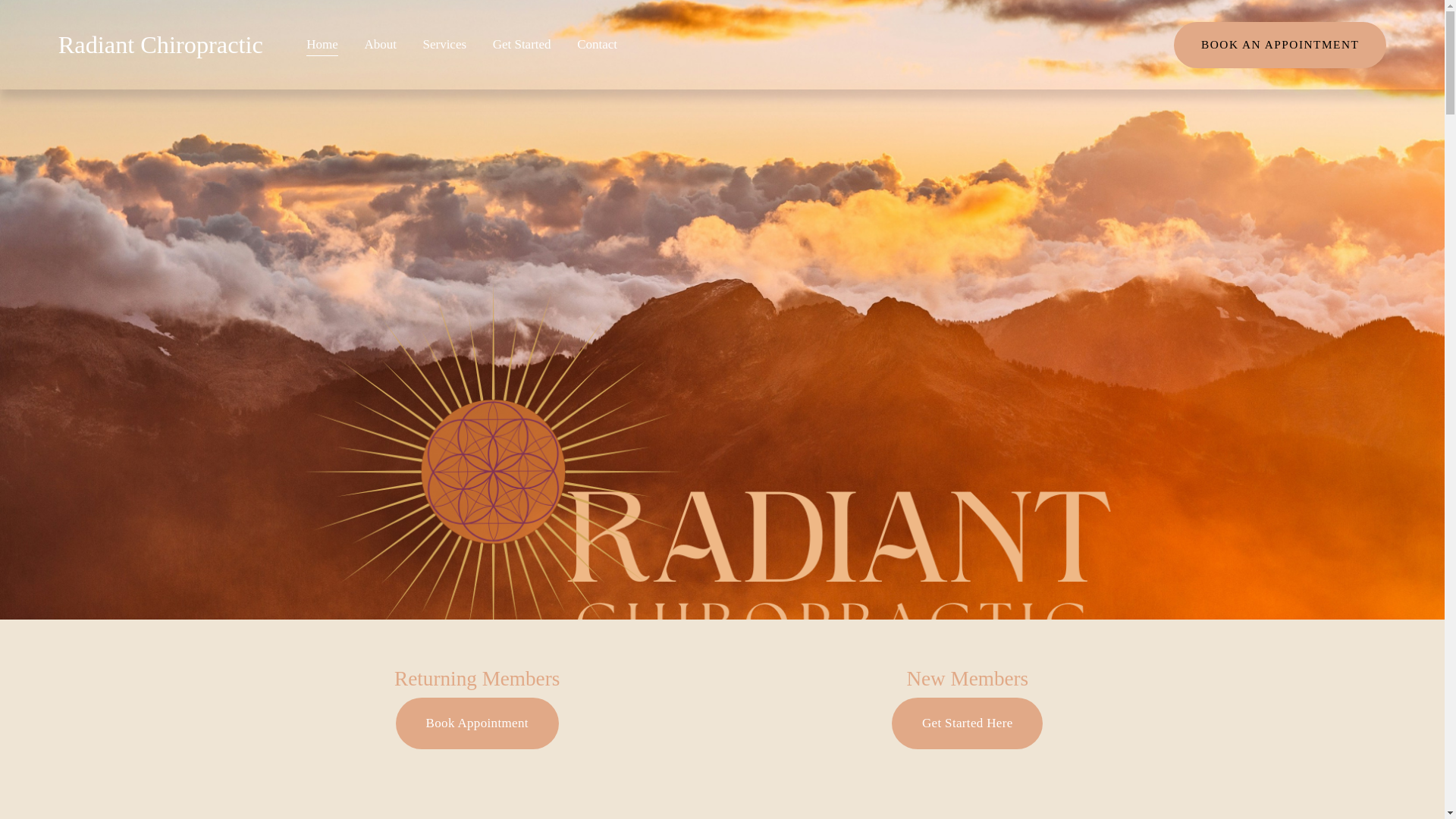 website screenshot of https://radiant-chiropractic.com/