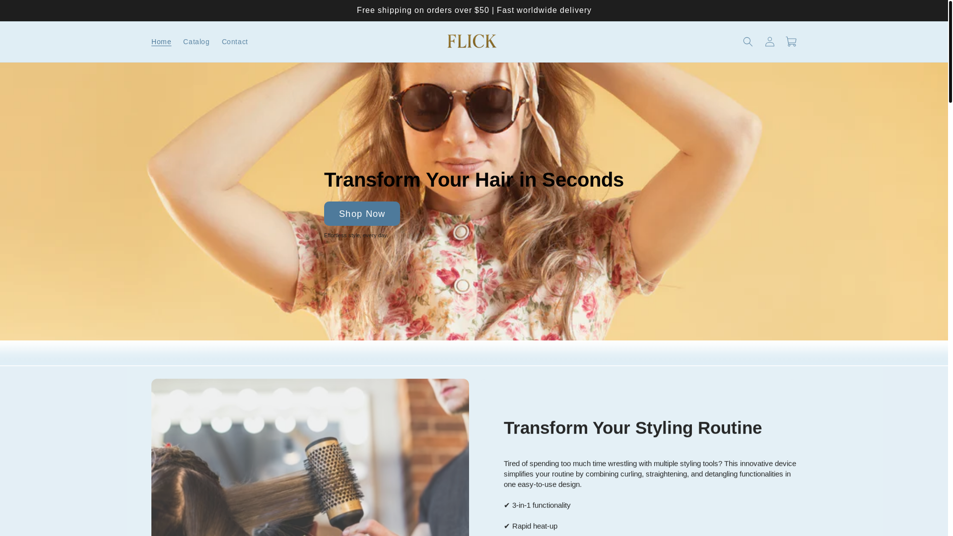 website screenshot of https://shopflickk.com/