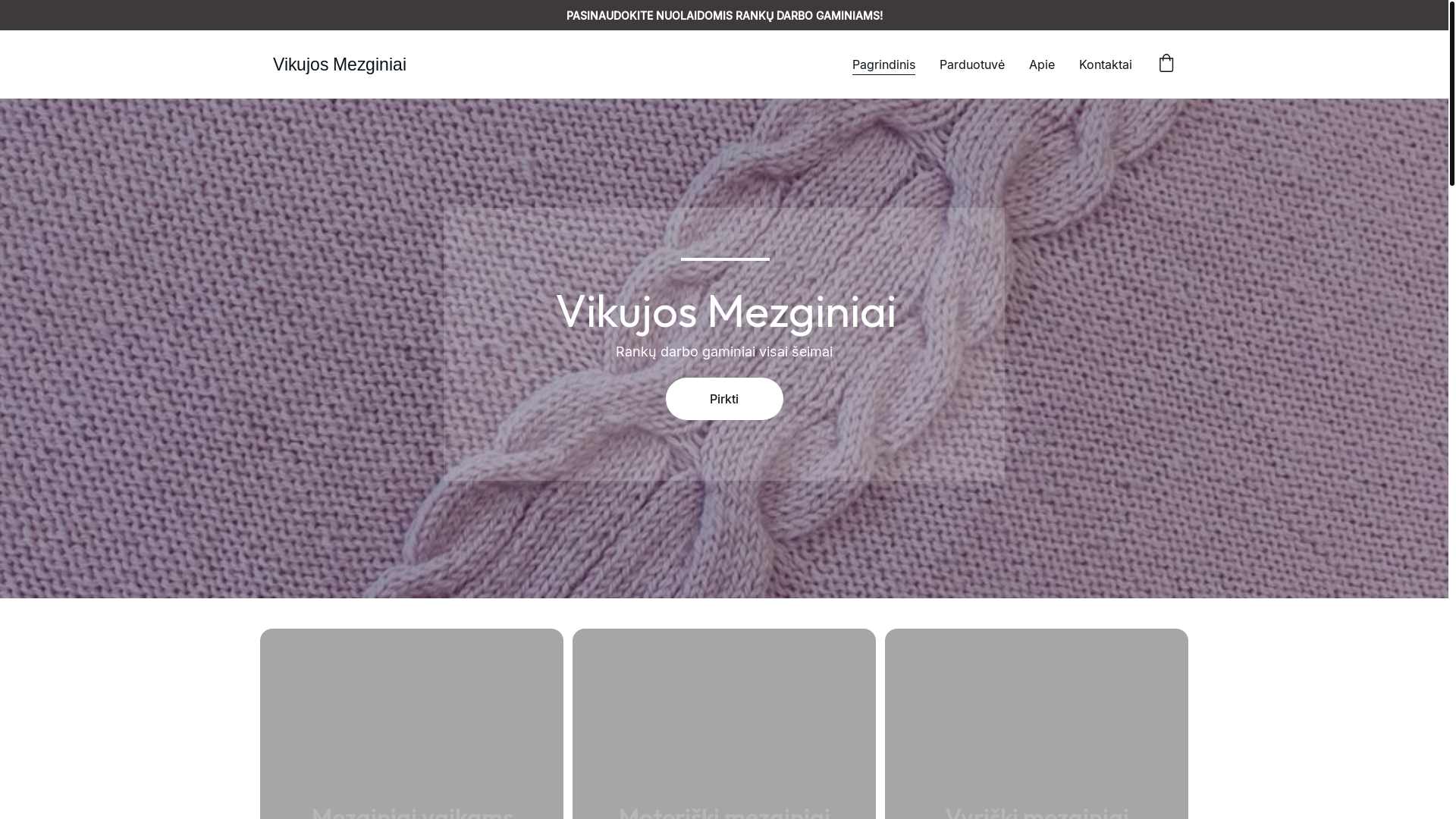 website screenshot of https://vikujosmezginiai.lt/