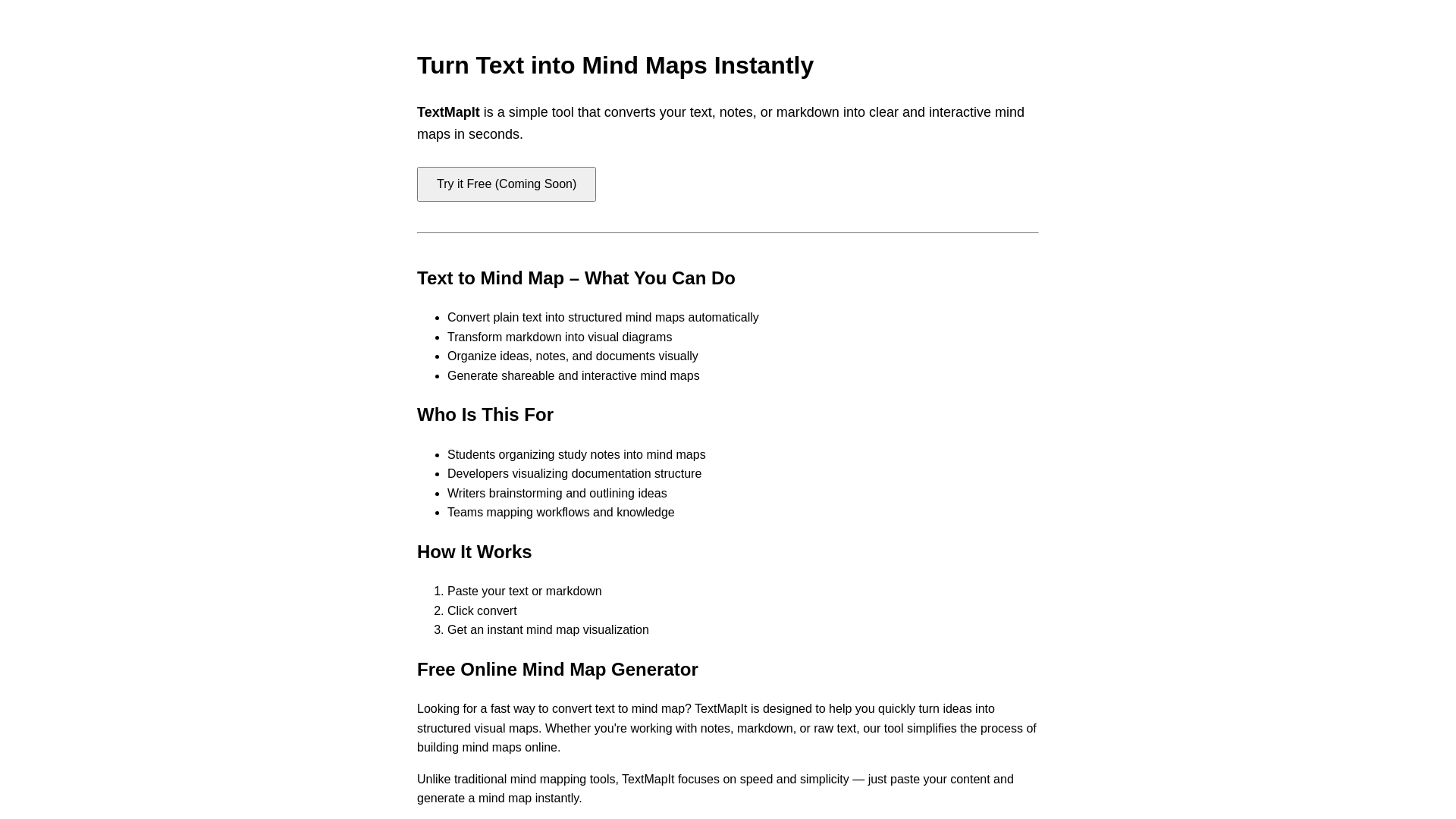 website screenshot of https://textmapit.com/