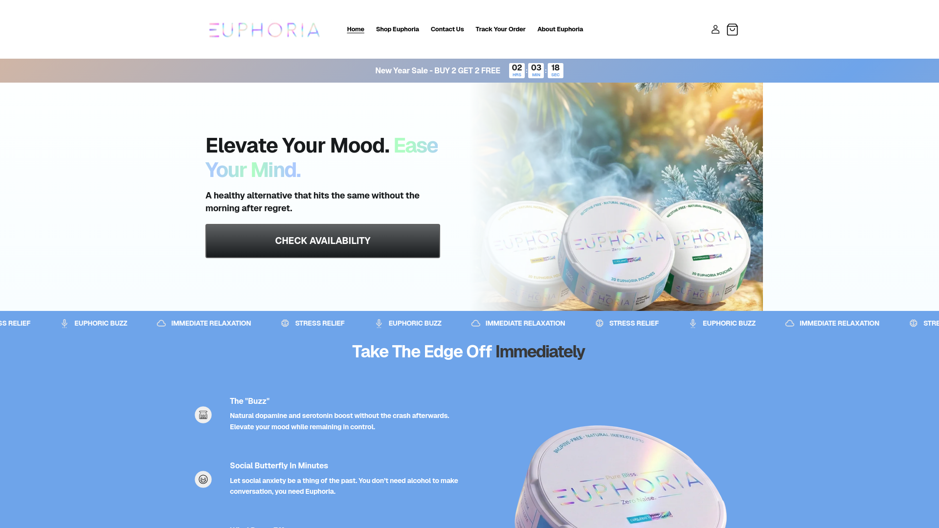 website screenshot of https://tryeuphoriapouches.com/