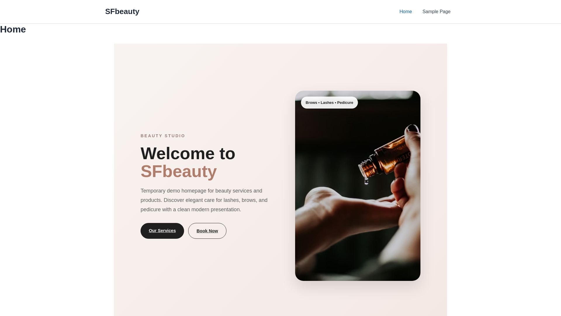 website screenshot of https://sfbeauty.ca/