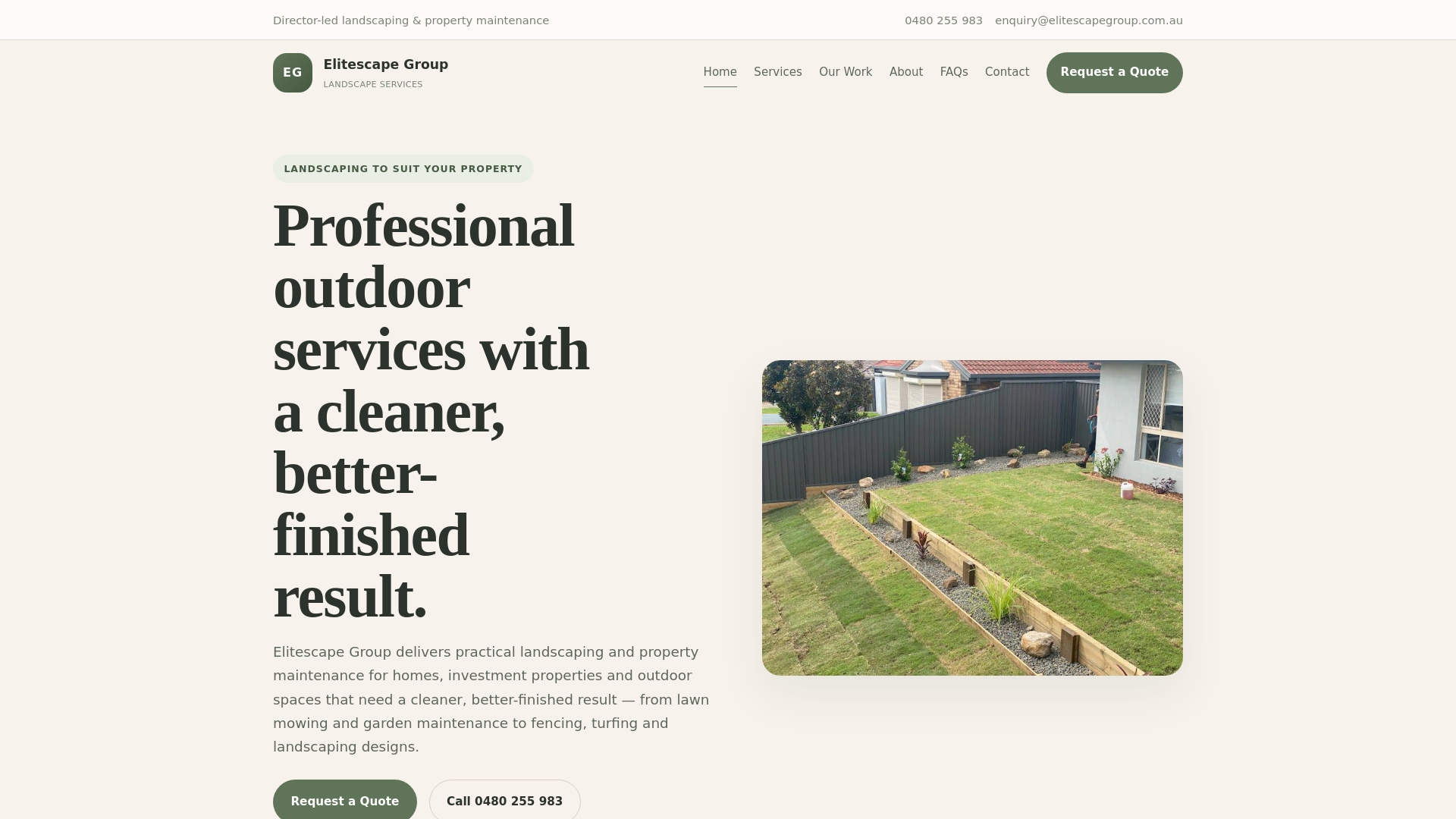 website screenshot of https://elitescape-group-website.pages.dev/