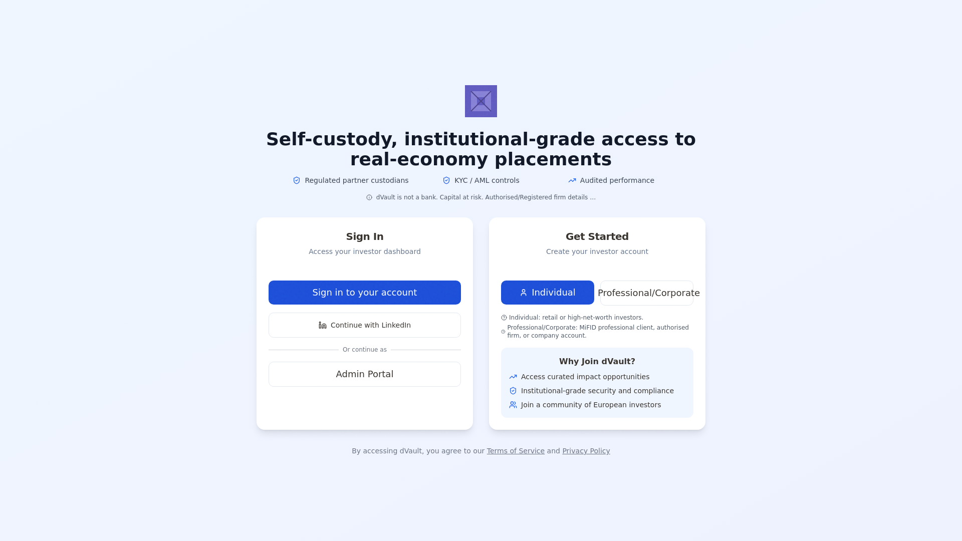 website screenshot of https://dvault-experimental.pages.dev/