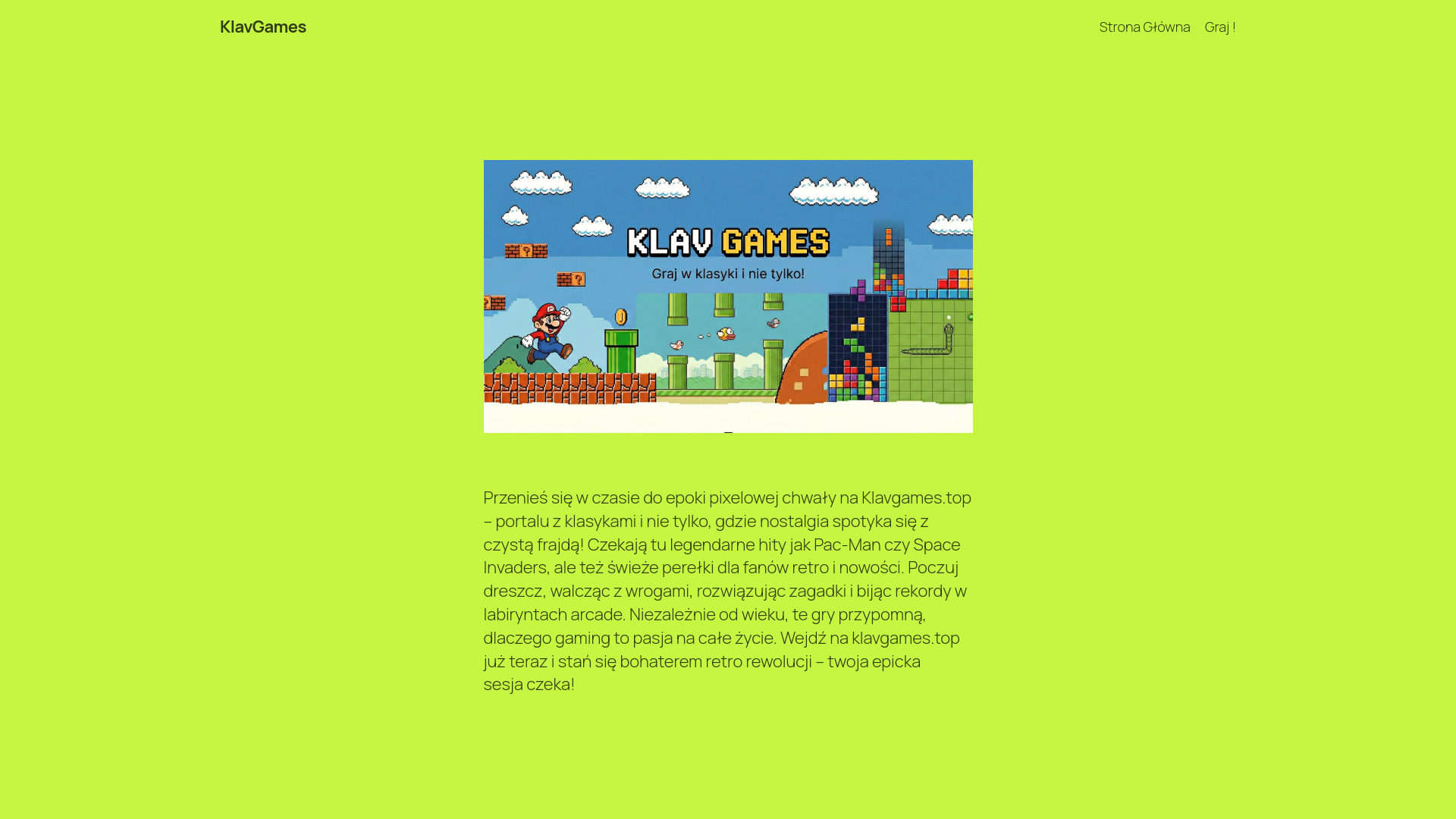 website screenshot of https://klavgames.top