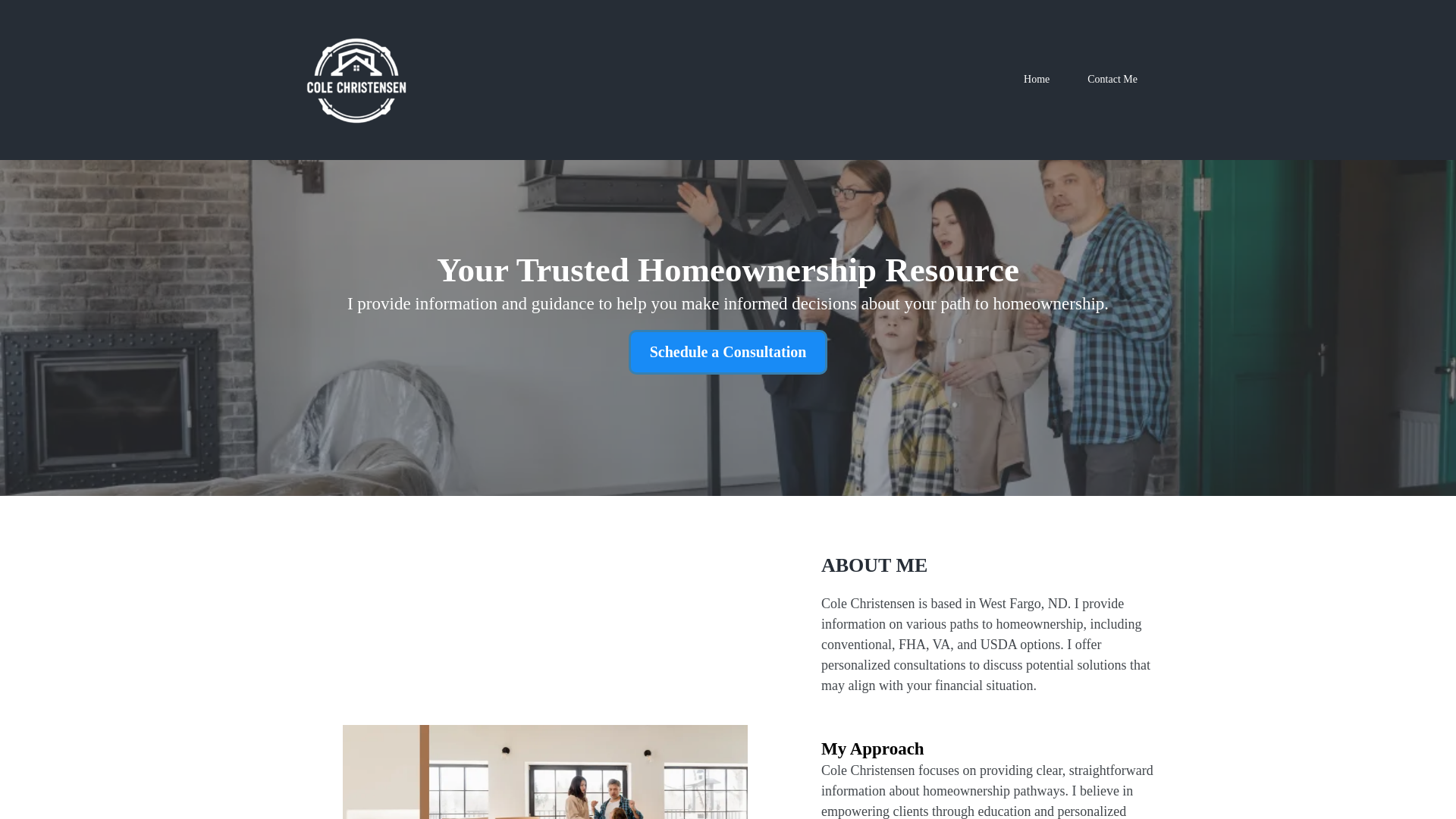 website screenshot of https://teamcolechristensen.com