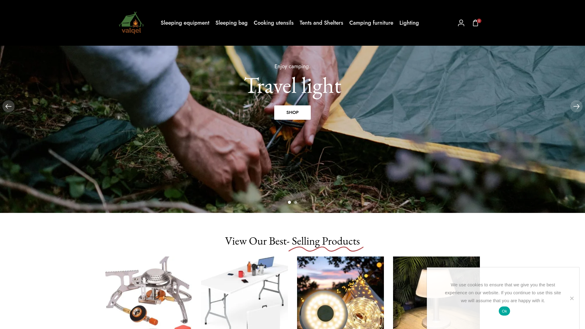 website screenshot of https://valqel.shop/