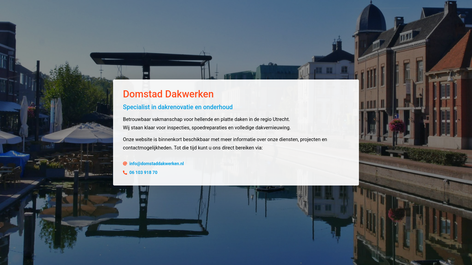 website screenshot of https://domstaddakwerken.nl/