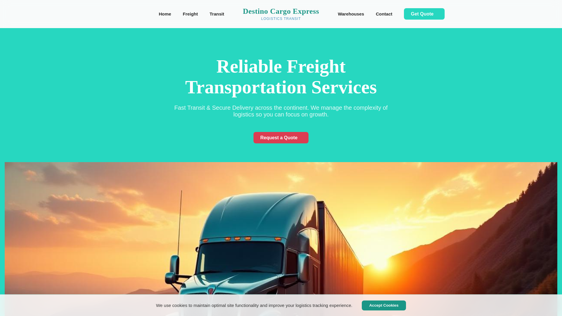 website screenshot of https://destino-cargo.com/