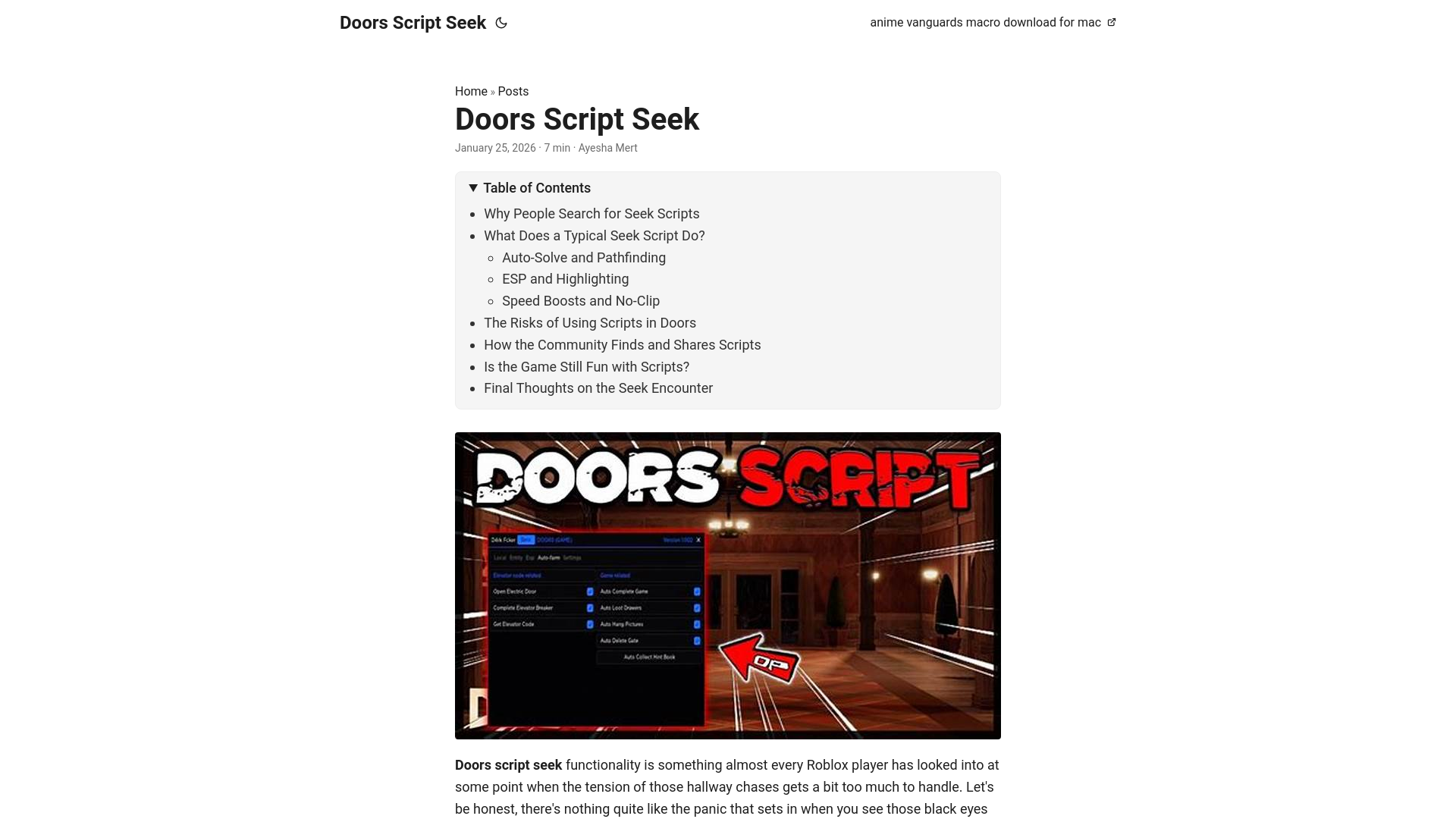 website screenshot of https://doorsscriptseek.pages.dev/
