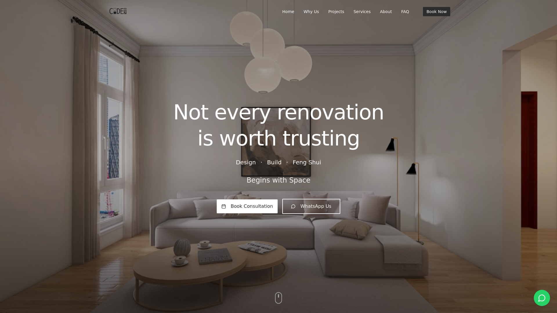 website screenshot of https://code07interiors.com
