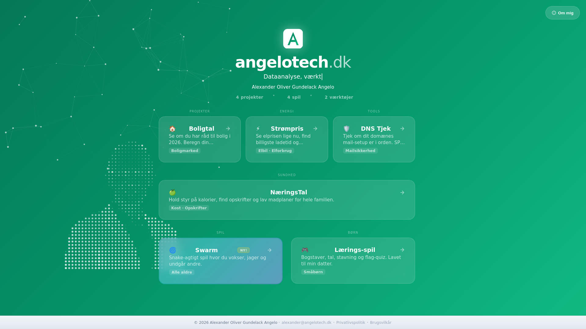 website screenshot of https://angelotech.dk/