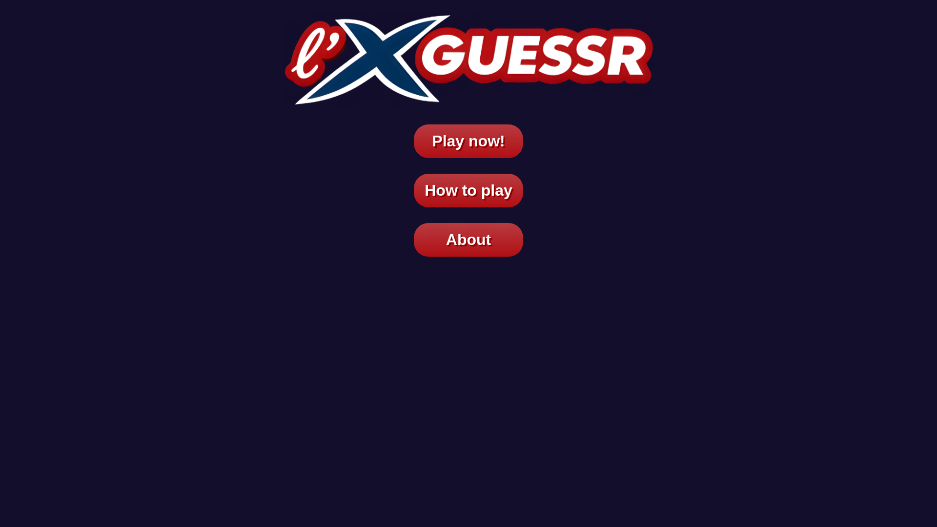 website screenshot of https://xguessr.fun