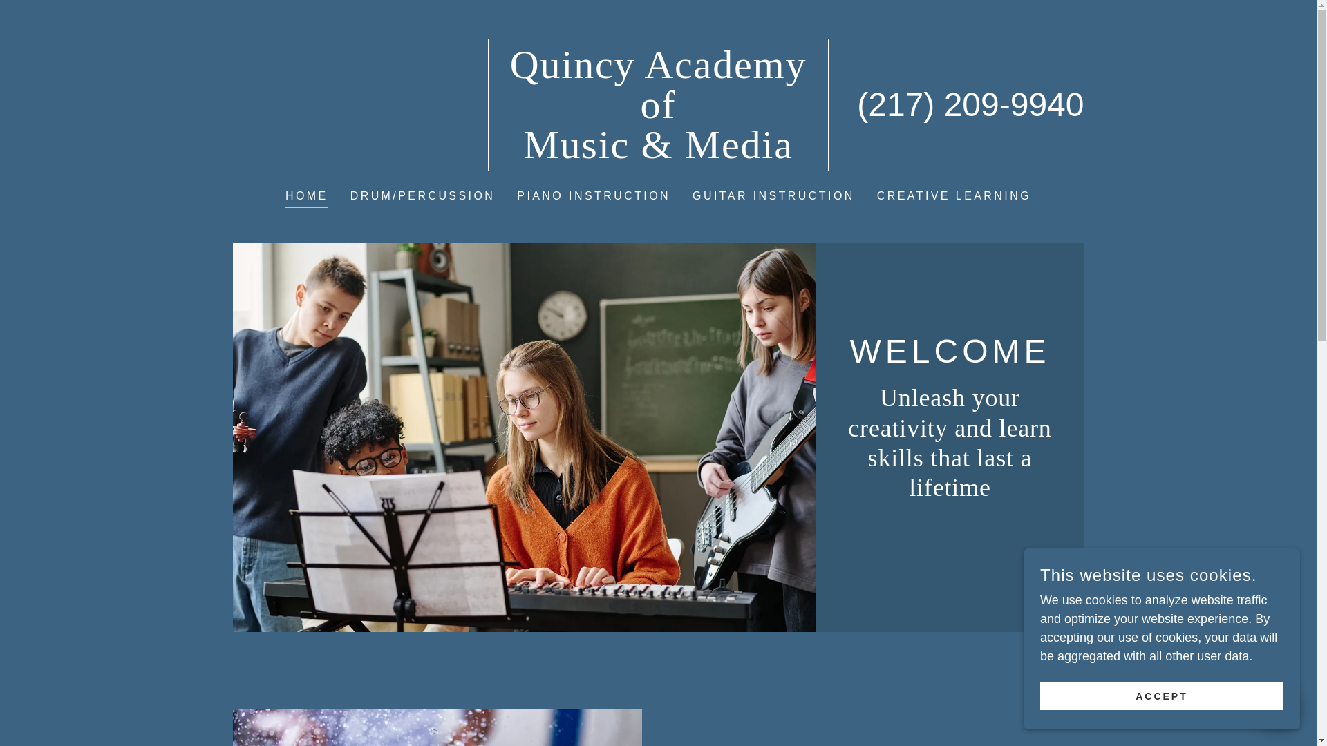 website screenshot of https://quincyacademyofmusic.com/