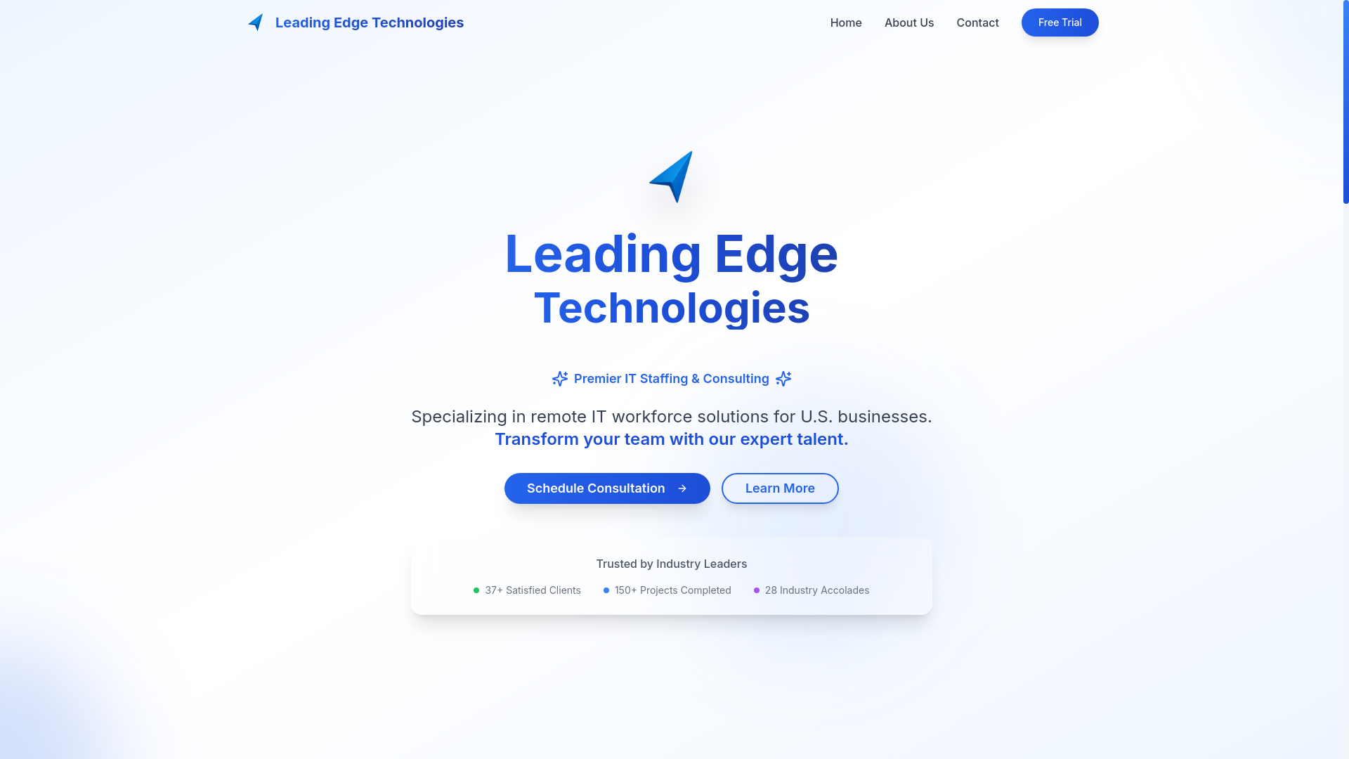 website screenshot of https://leading-edge-5fd.pages.dev/