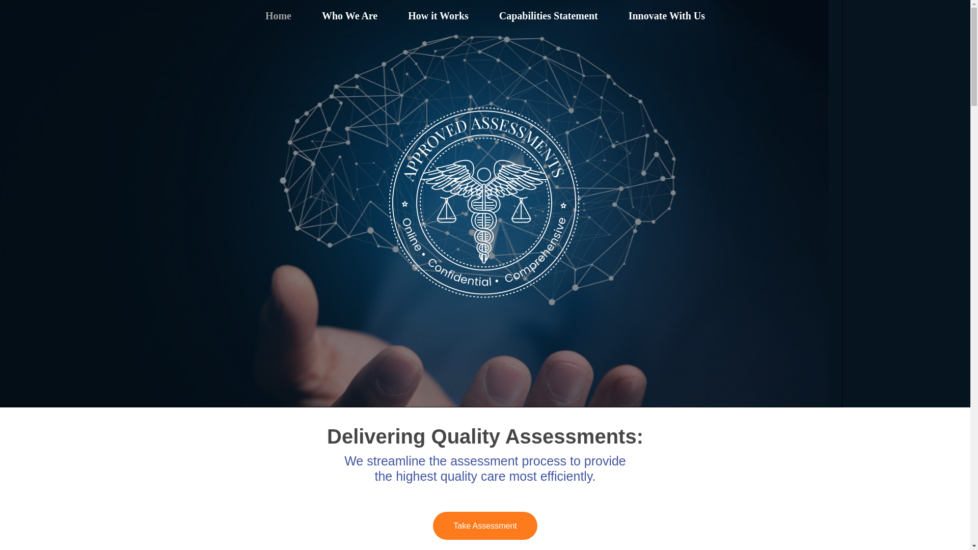 website screenshot of https://approvedassessments.com/
