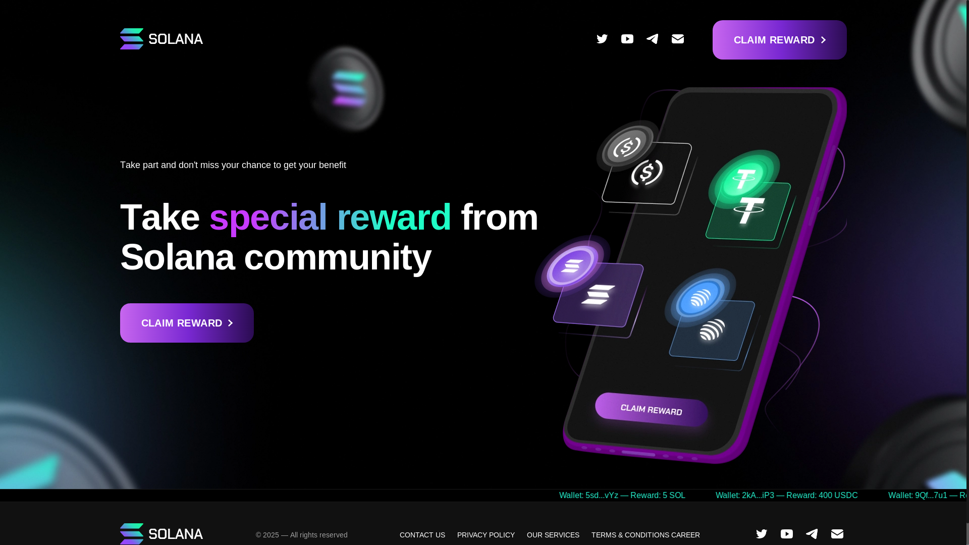 website screenshot of https://solana-tokenforge.com/