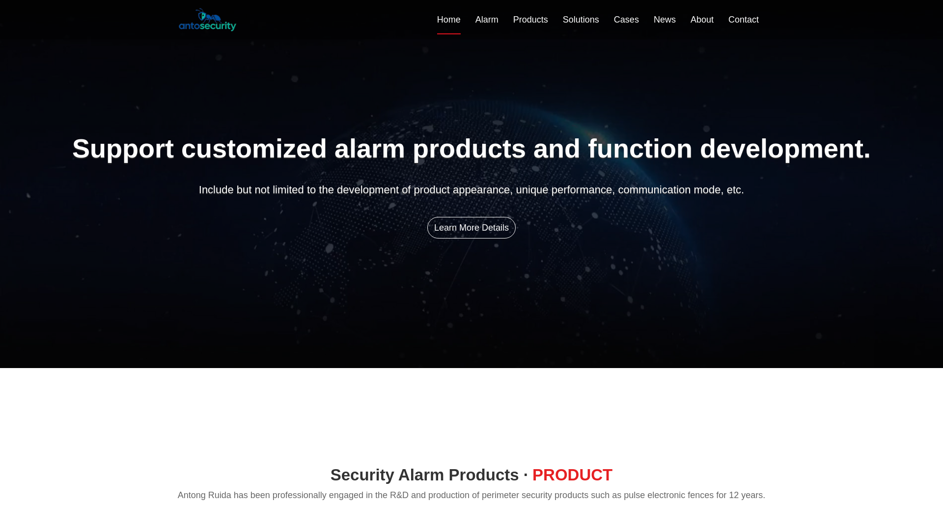 website screenshot of https://antosecurity.com