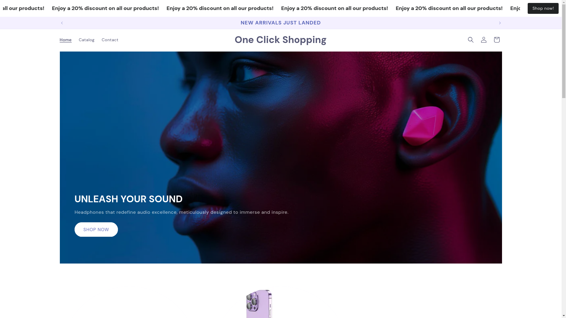 website screenshot of https://oneclickshoppingonline.co.za/