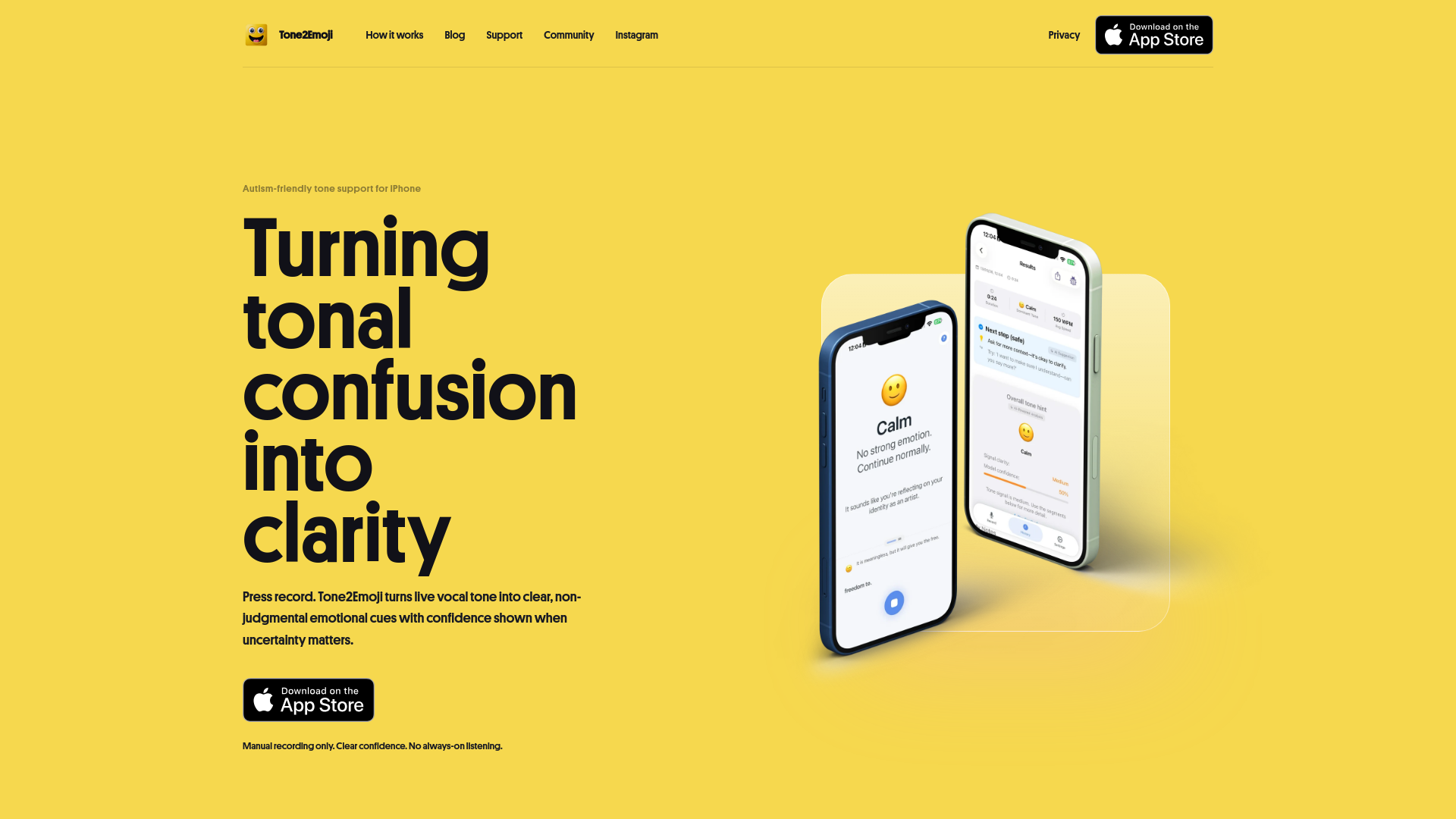 website screenshot of https://tone2emoji.com/