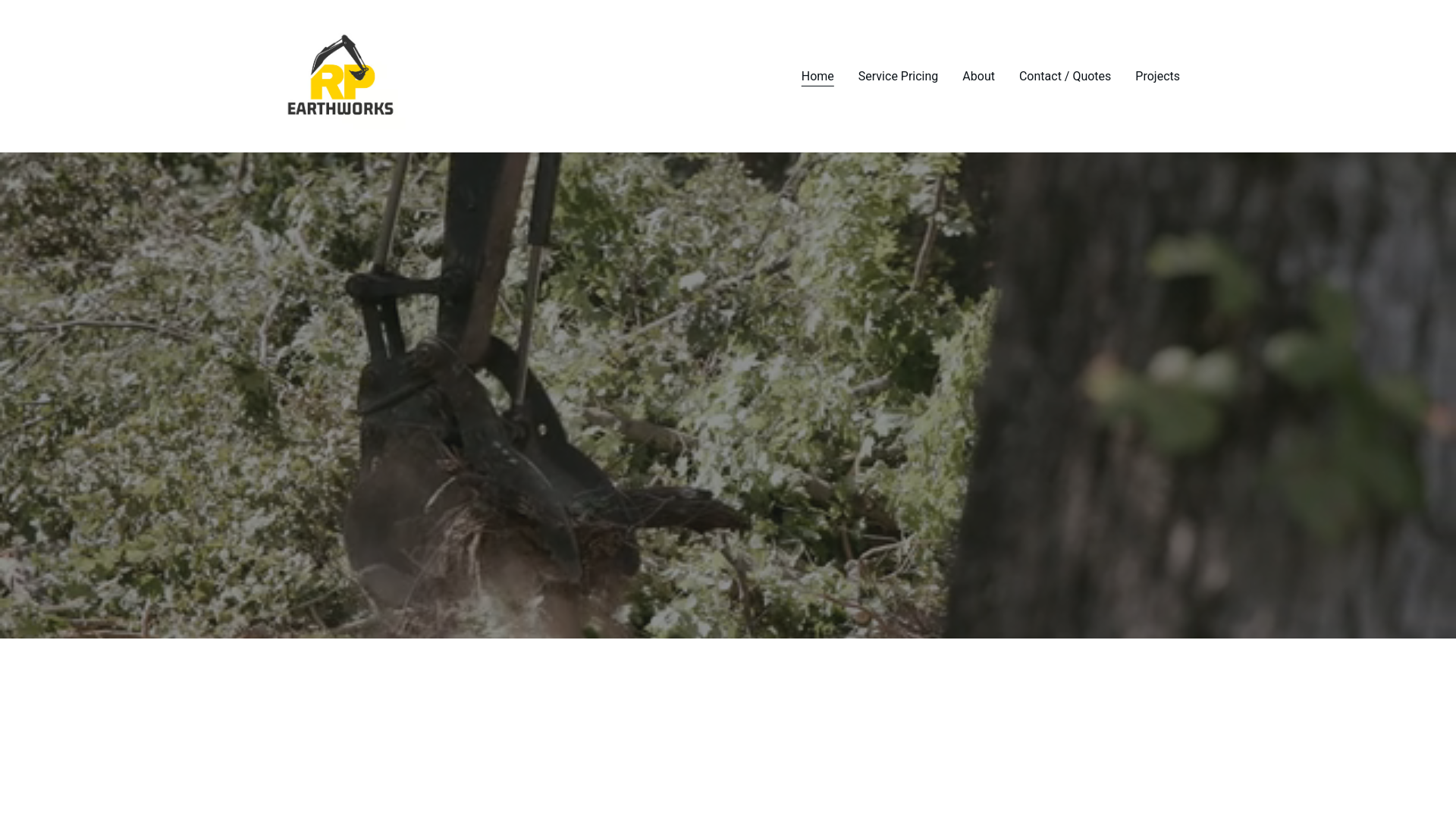 website screenshot of https://rallypointearthworks.com/