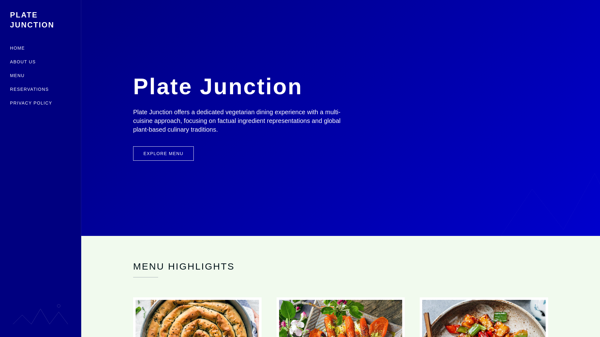 website screenshot of https://platejunction.shop