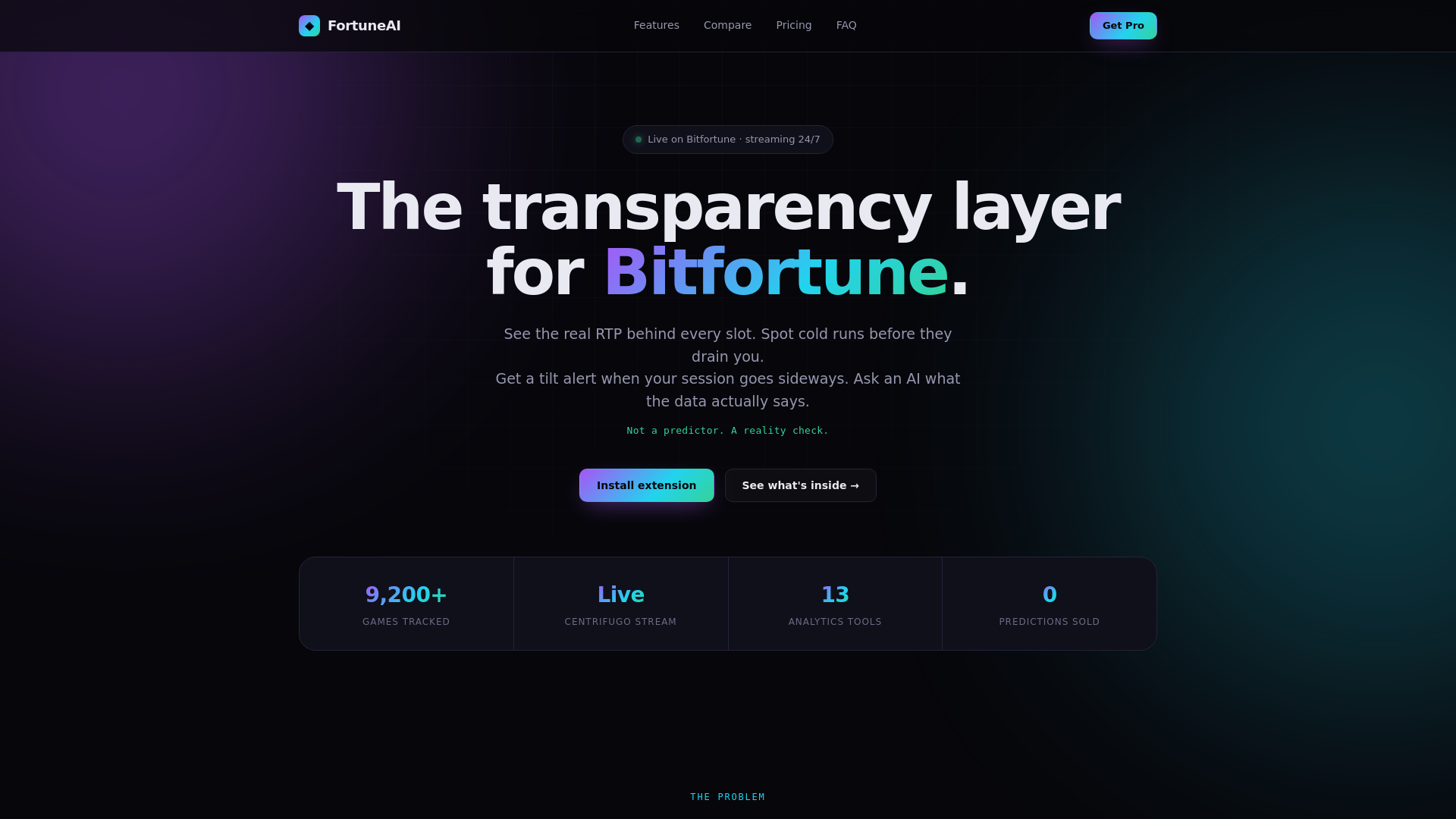 website screenshot of https://fortuneai-landing.pages.dev/