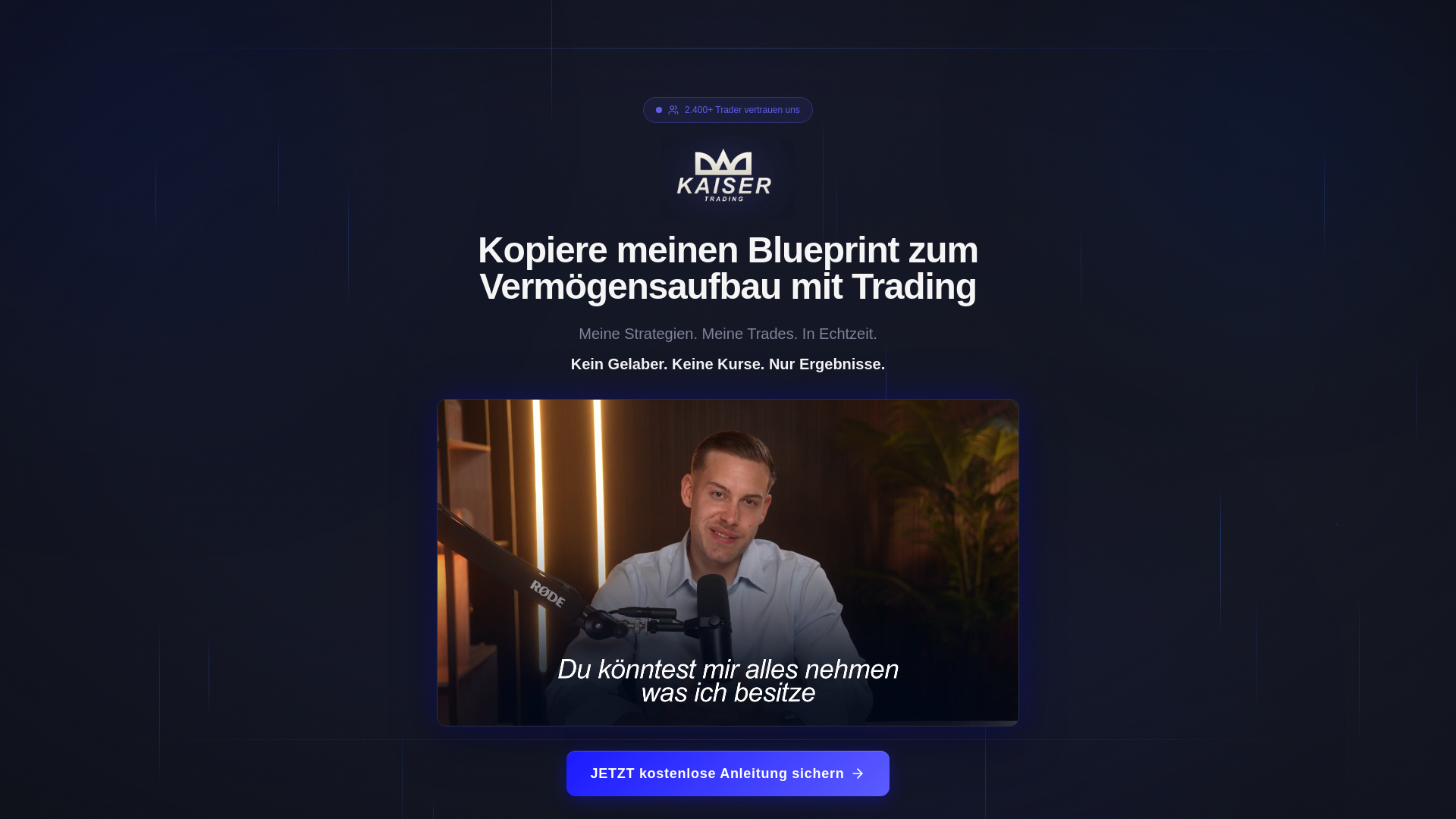 website screenshot of https://tradingkaiser.de/