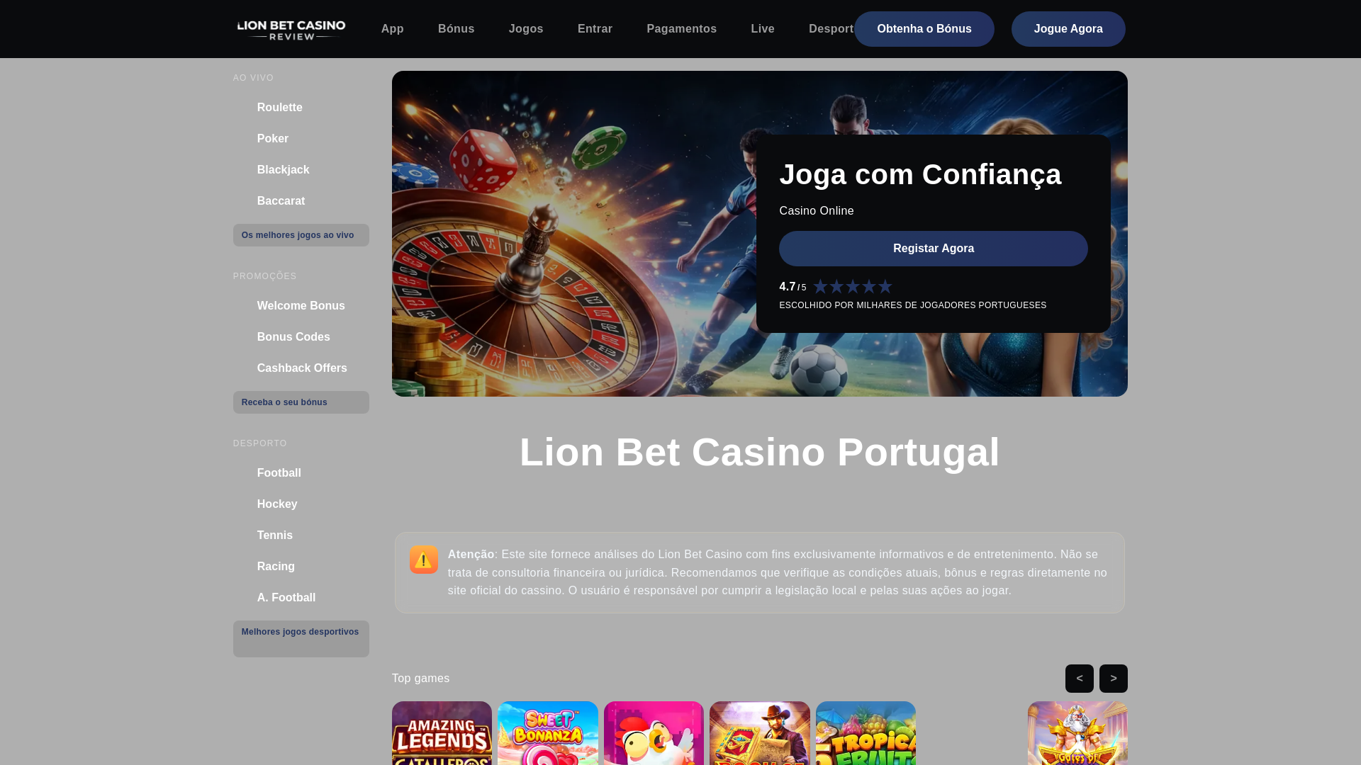 website screenshot of https://lionbetcasinoportugal-com.pages.dev/