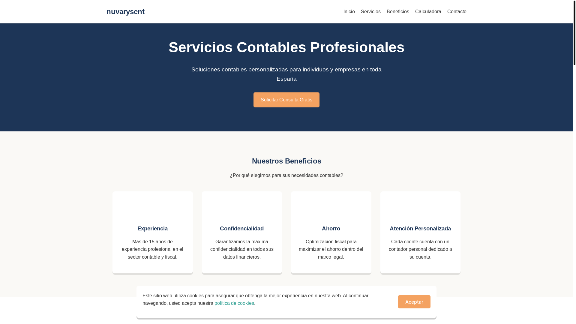 website screenshot of https://nuvarysent.com/