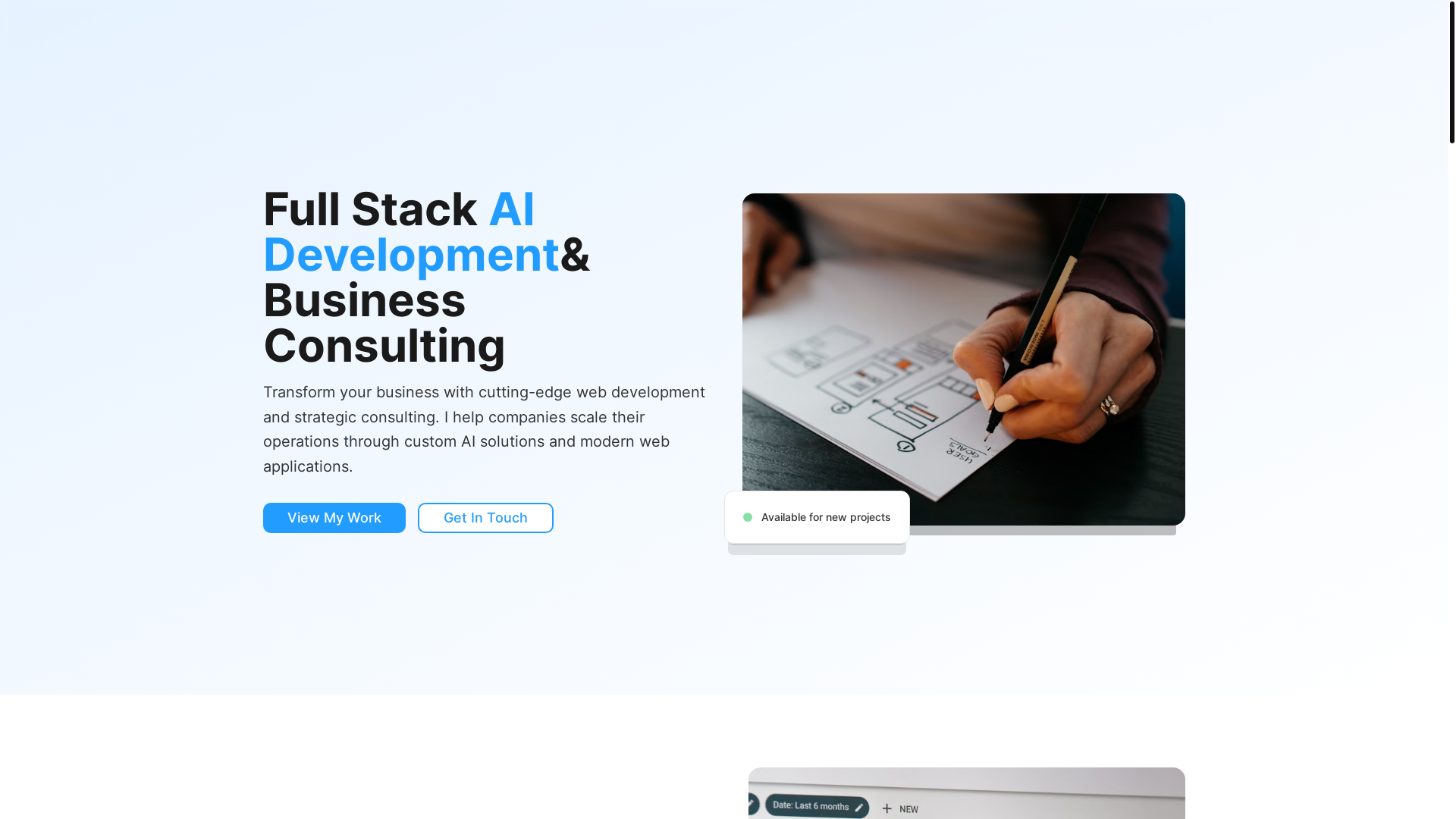 website screenshot of https://ethansfullstackaidevelopment.com/