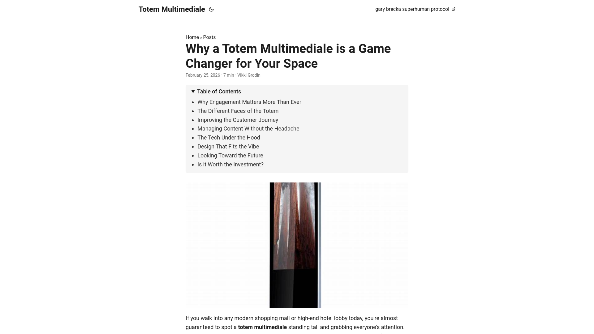 website screenshot of https://totem-multimediale.pages.dev/