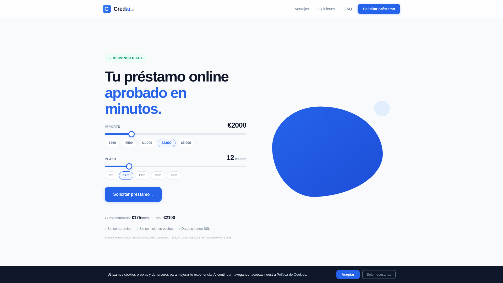 website screenshot of https://credai.es/