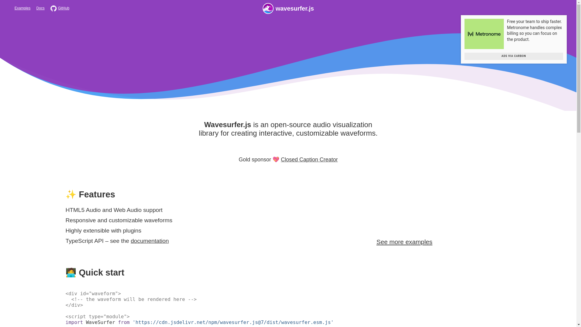 website screenshot of https://wavesurfer.pages.dev/