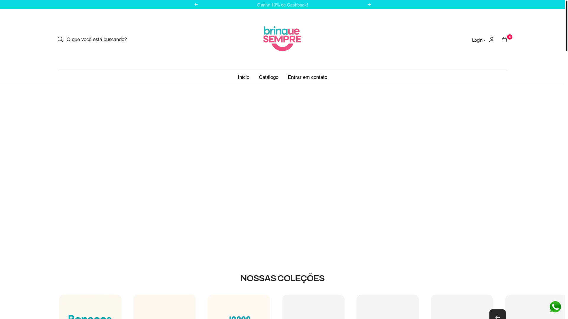 website screenshot of https://brinquesempre.shop/