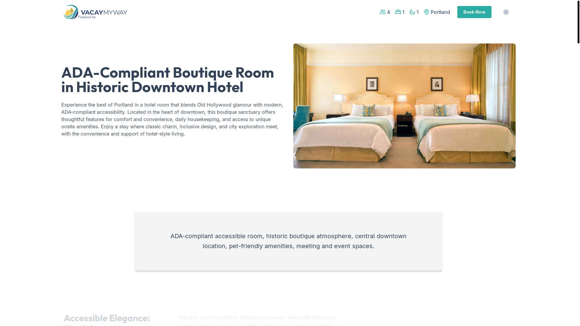 website screenshot of https://inclusivepdx.vacations/
