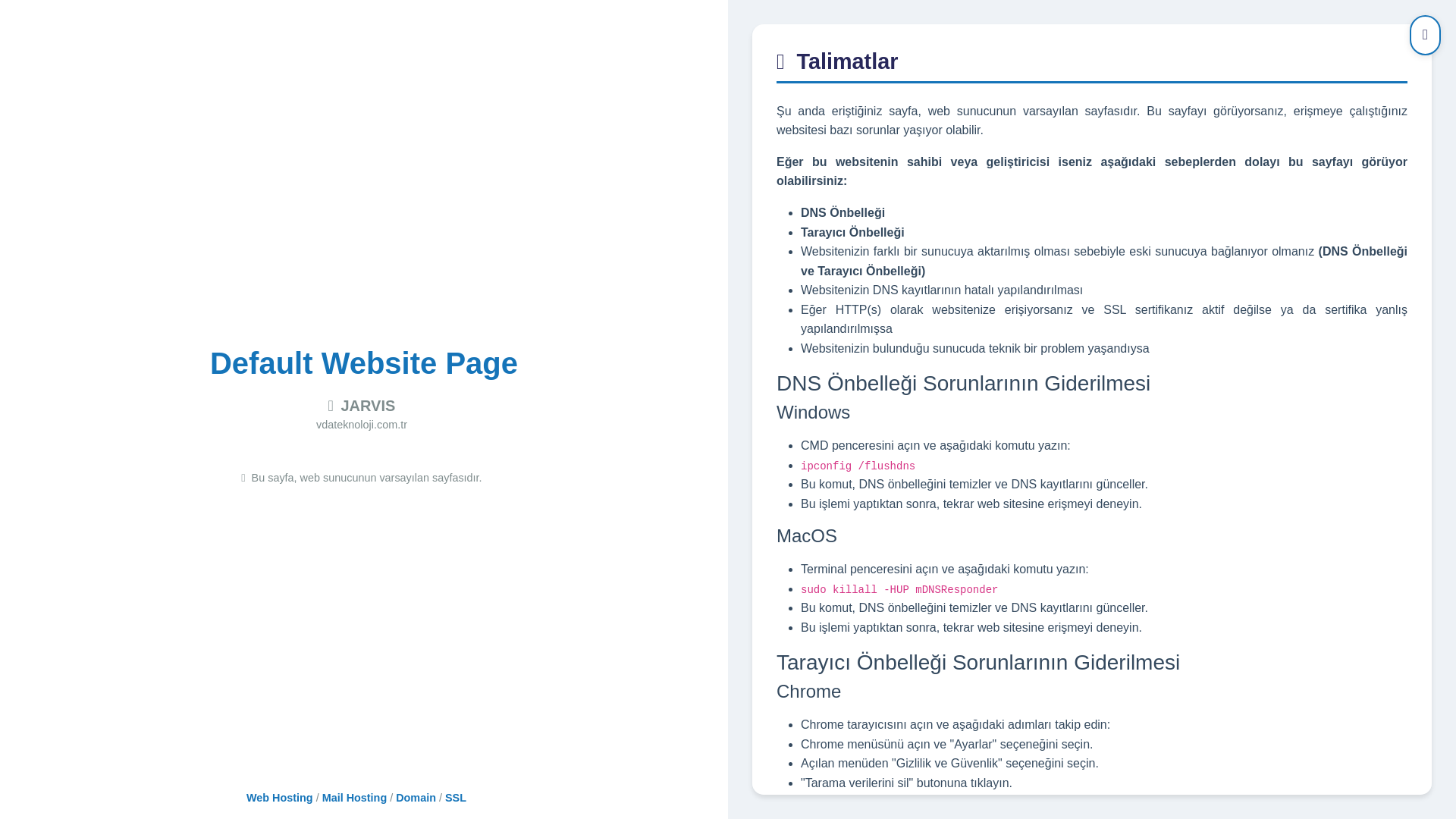 website screenshot of https://vdateknoloji.com.tr/
