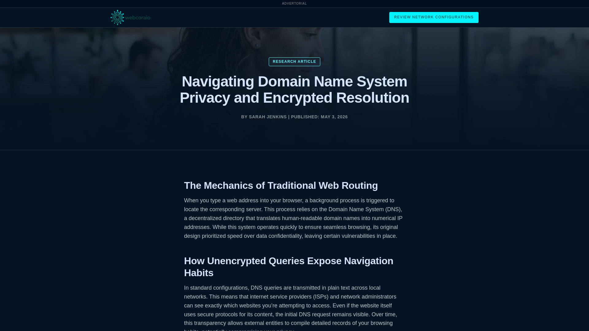 website screenshot of https://webcoraio.com