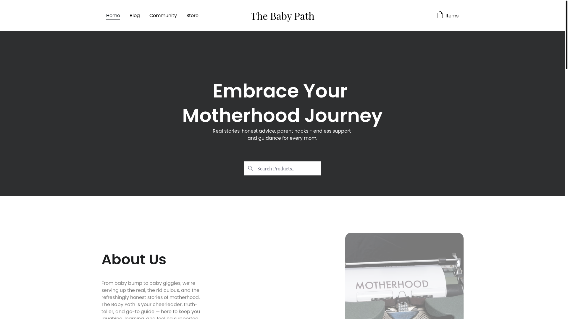 website screenshot of https://thebabypath.org/