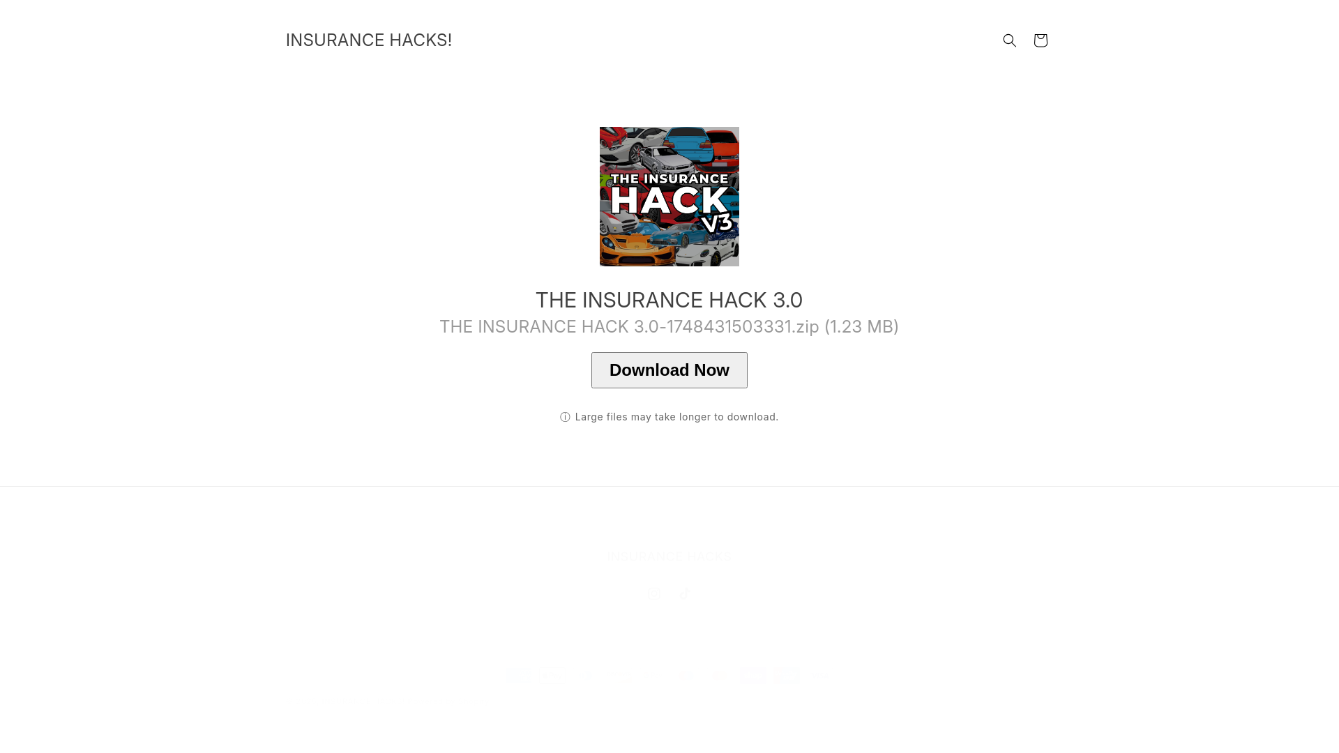 website screenshot of https://theinsurancehack.com/a/downloads/-/201747fb8a46d66f/bd883c5c6d105883