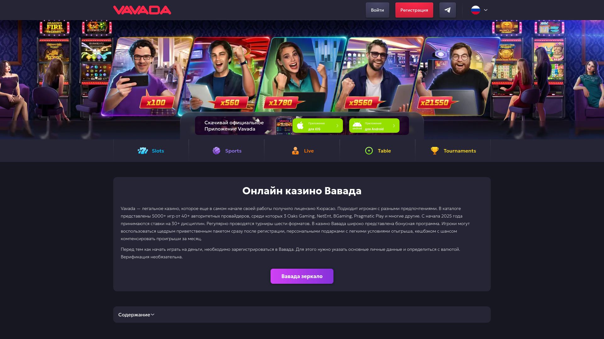 website screenshot of https://vavadanora.com/
