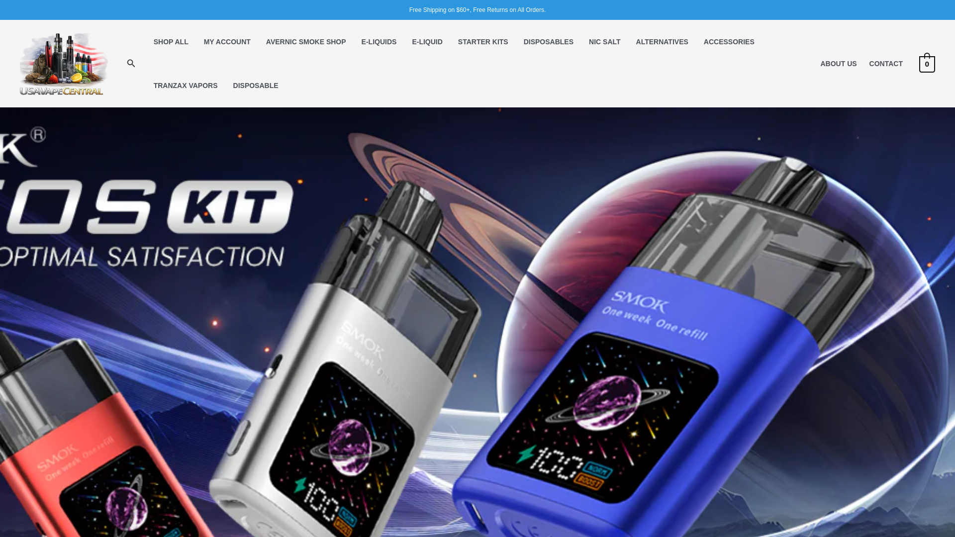 website screenshot of https://usavapecentral.com/