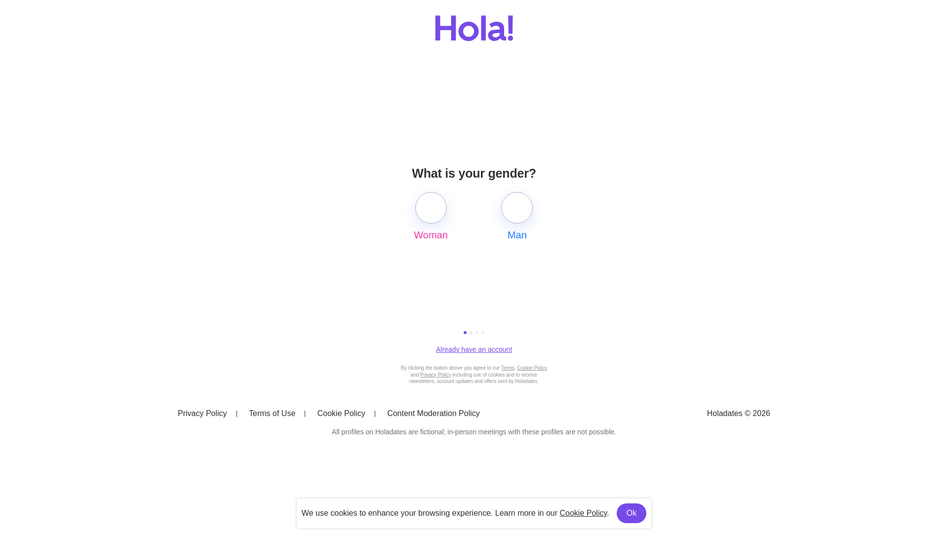 website screenshot of https://holadatez.com/
