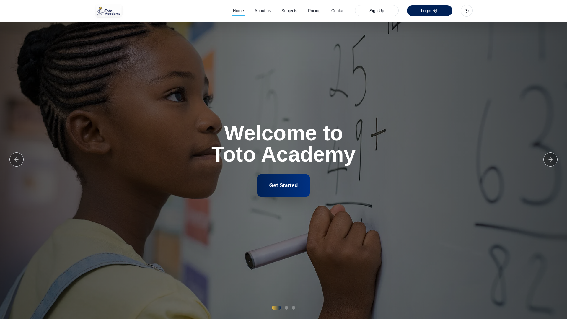 website screenshot of https://totoacademyfront.pages.dev/