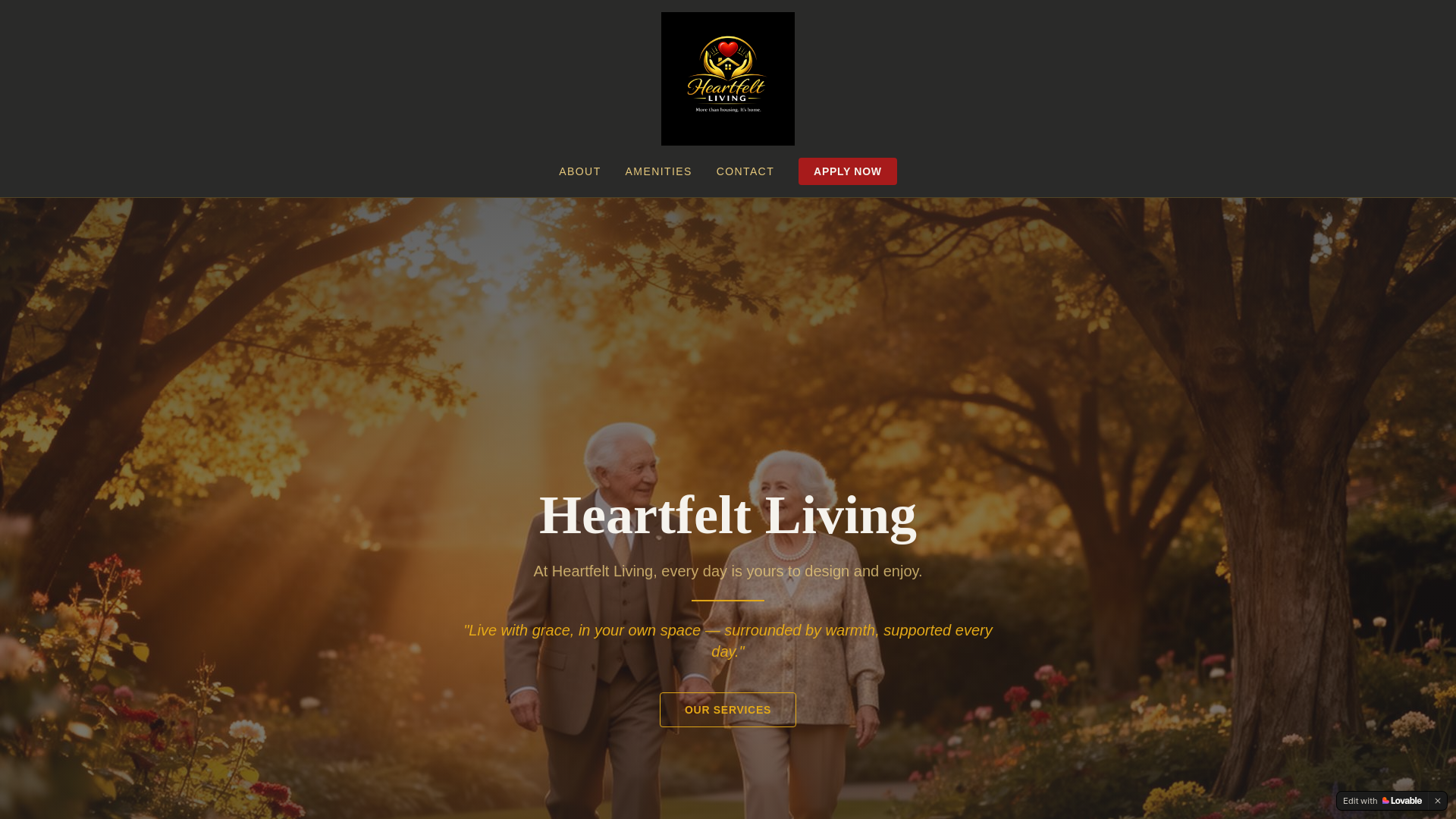 website screenshot of https://theheartfeltliving.com/