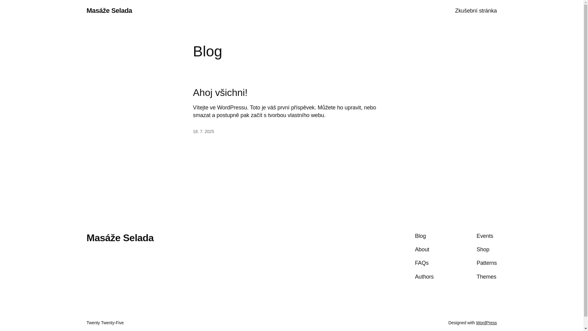 website screenshot of https://masazeselada.cz/