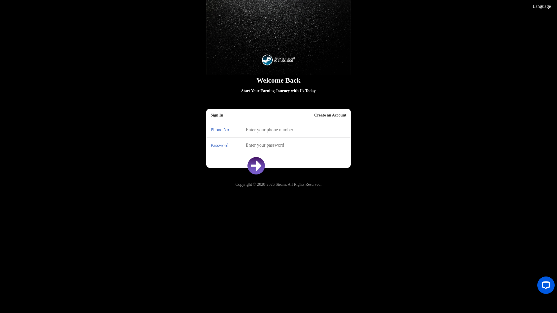 website screenshot of https://steamcloud.click